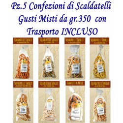 Pz.5 Confezioni di SCALDATELLI gusti misti CASERECCI - gr. 350 cad.
