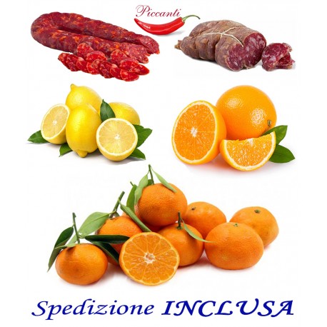 Box Mix Kg.8 di Agrumi di cui: CLEMENTINE, ARANCE e LIMONI + SALSICCIA e SOPPRESSATA CON TRASPORTO INCLUSO