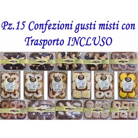 Pz.15 Confezioni di dolci gusti misti con Trasporto INCLUSO